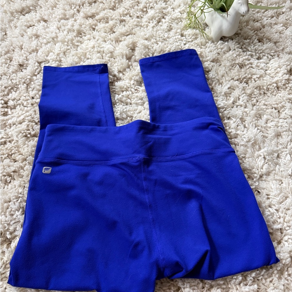 Electric Blue Thick Durable Heavy duty athletic Workout Leggings